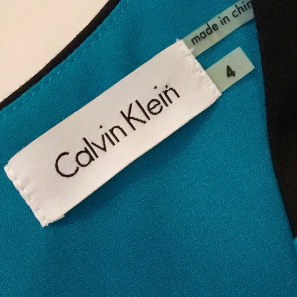 Calvin Klein Sleeveless Black and Teal Dress - Picture 10 of 14
